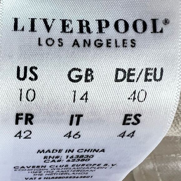 Liverpool Distressed The Crop Straight White Women's Freyed Hem Jeans Size 10/30 - Picture 9 of 15